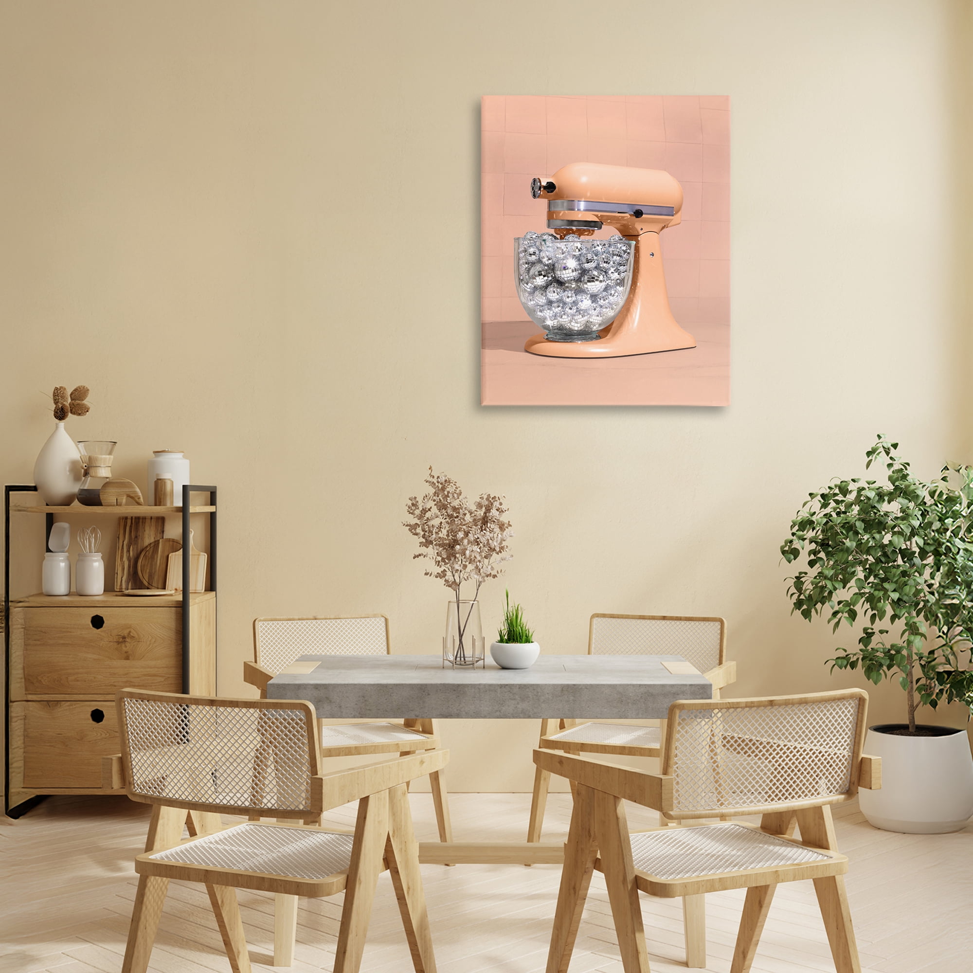 Stupell Industries Disco Kitchen Mixer over Orange Canvas Wall Art, design by LISH Creative