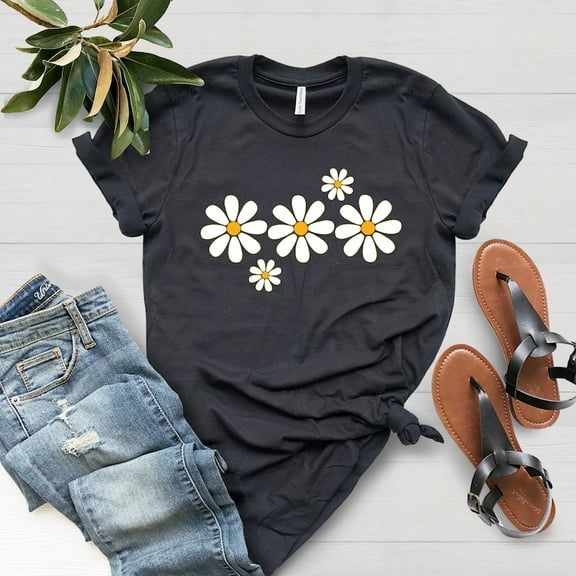 Sam Soft Daisies Flower Shirt, Spring Shirt, Flower Tee Summer Shirt, Soft Graphic Tee for Women, Floral Shirt, Comfy Shirt, Gardeber Shirt, Plant Tee