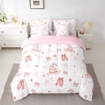 thumbnail image 2 of jejeloiu Cartoon Ballet Shoe 7-Piece Bedding Comforter Set,Cute Kawaii Bowknot Pattern King Bedding Sets For Kids Reversible, 2 of 8