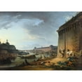 thumbnail image 3 of Elias Martin 18x14 Black Modern Framed Museum Art Print Titled - View of Paris from the Embankment Beneath the Pont Neuf, 3 of 5