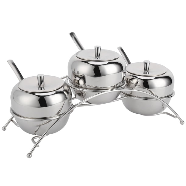 Tanque de condimento 304 Material Suministros de cocina Condimento de acero inoxidable Recipientes para condimentos Juego de ollas Sal Pimienta Organizadores de almacenamiento de ANGGREK Otros
