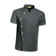 thumbnail image 2 of Chaqueta de chef para hombre, de manga corta, con botones a presión, transpirable, para trabajo y servicio de alimentos Talla M Gris, 2 of 8