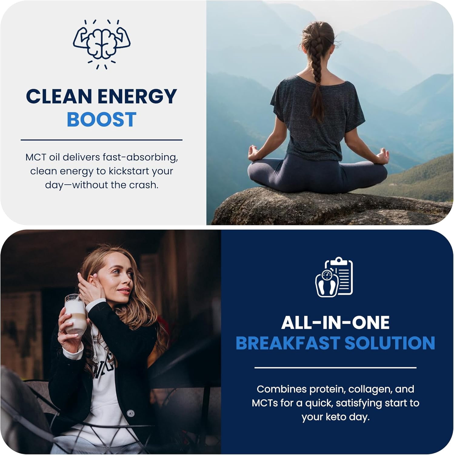 NutriBreakfast by Nutrillermo/Keto Protein Vanilla Collagen Powder with MCT Oil/MCT Oil Powder with Collagen/Keto Collagen Peptides Powder with Grass-Fed Bovine Collagen Type I & III-15 Servings