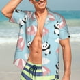thumbnail image 7 of Kll Men'S Hawaiian Shirt Short Sleeve Button Down Beach Shirts-Cute Panda Flying In The Sky, 7 of 7