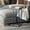 Gray, variant on Household Essentials Jamestown C-Shaped for Accessiblity Side End Table Mid Century Walnut Wood Grain and Black Metal