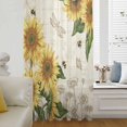 thumbnail image 6 of Sunflowers Sheer Curtains 84 Inches Long, Farmhouse Retro Butterfly Beige Yellow Light Filering Curtains, Breathable Simi Curtain Privacy Drapes for Living Room Bedroom Lightweight Window Treatment, 6 of 9