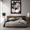 thumbnail image 3 of Diane Stimson 25x32 Black Modern Wood Framed Wall Art Titled - Floral Zebra, 3 of 6