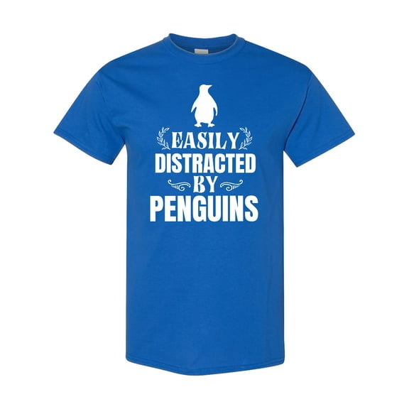 Inktastic Easily Distracted by Penguins T-Shirt