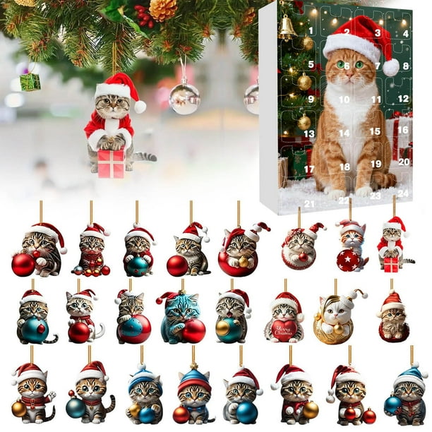 2025 Christmas Countdown Calendar Cute Acrylic Decoration Holiday Gifts Box For Family And Friend