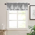 thumbnail image 7 of Winter White Elk Kitchen Curtains and Valances Set, Christmas Tree Snowflake Gray Background Rod Pocket Window Valance Window Curtain Panels for Living Room Bedroom Laundry, 27.5x24in, 3 Pieces, 7 of 7