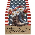 thumbnail image 2 of Dongrere Memorial Day Table Runner 4th of July Table Cover Patriotic Red White Blue Table Decor for Independence Day Party Dining Use, 2 of 8