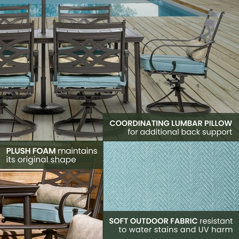 Hanover Montclair 7-Piece All-Weather Outdoor Patio Dining Set,