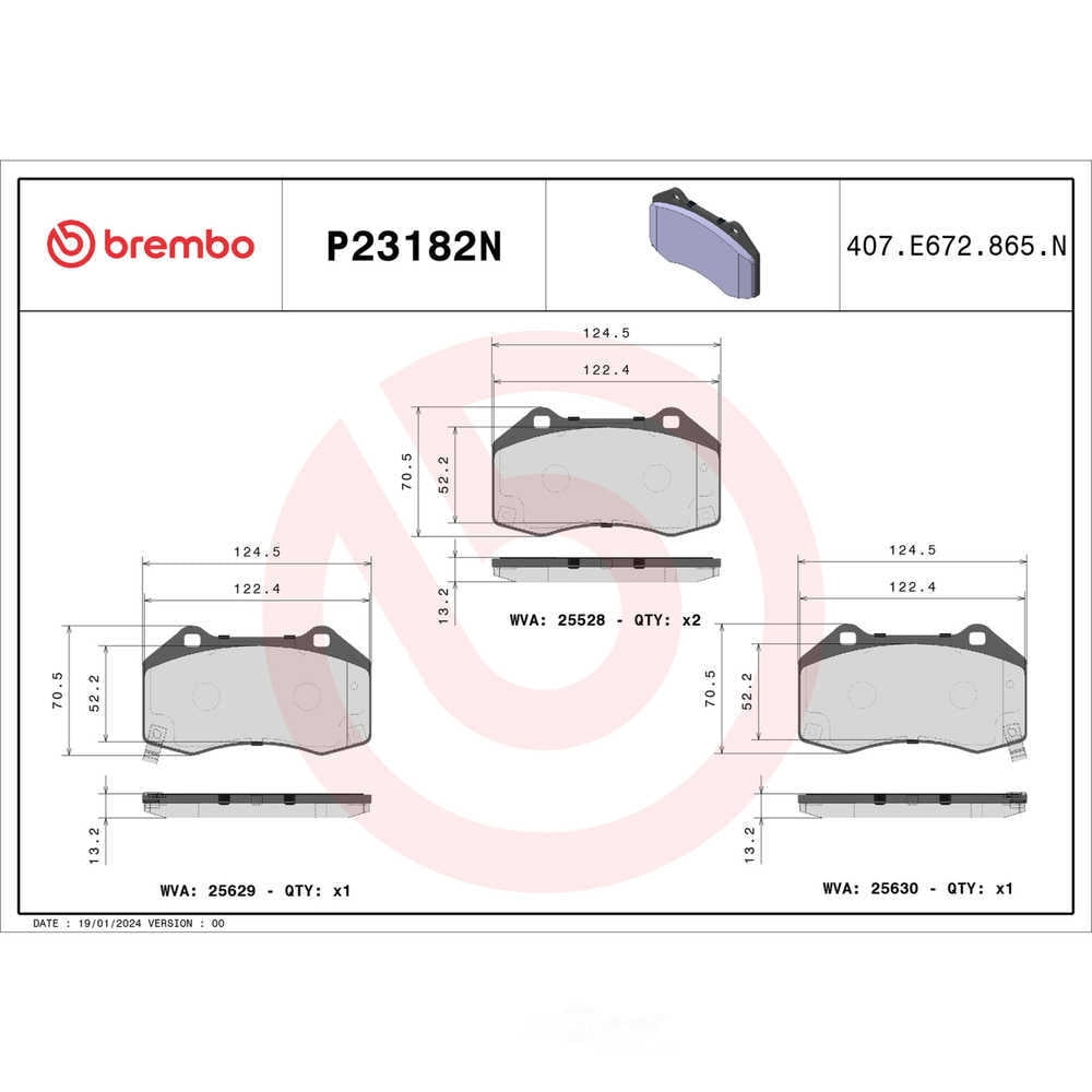 Brembo P23182N PRIME Ceramic Brake Pad Set
