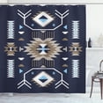 thumbnail image 1 of Ambesonne Southwestern Shower Curtain, Ethnic Motif Zigzags, 69"Wx70"L, Dark Blue, 1 of 3