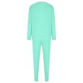 thumbnail image 5 of BiZtdJrK Womens Two Piece Outfits Sweatsuits Long Sleeve Shirts and Workout Jogger Pants Tracksuit Sets Solid Color Lounge Set Today Prime Sales Mint Green S, 5 of 7