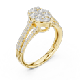 thumbnail image 2 of Zuwelria Luxurious Certified Diamond Rings | 0.94 Carat Round Shape Moissanite Diamond Wedding Ring for Women | Halo Diamond Ring for Ladies | 18K Yellow Gold Plating Over Silver Size 8, 2 of 8