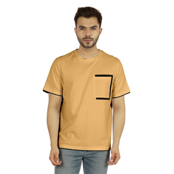 Inkmeso Men's Round Neck T-Shirts Casual Basic Shirts Short Sleeve Patch Pocket Tee