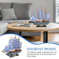 thumbnail image 3 of LIFKOME 1Set Sailboat Model Miniature Sailing Boats Wood Photo Prop Students Coastal Theme, 3 of 8
