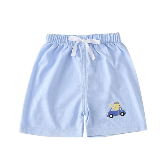 Zwiiyzr 1-6T Toddler Baby Boys Girls Shorts Pull On Cartoon Jogger Shorts Solid Color Summer Short Pants Blue