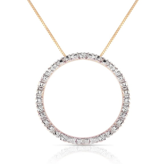 Galaxy Gold 14k 18" Yellow Gold Circle of Love Diamond Necklace