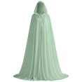 thumbnail image 4 of DuoJiaJ Adults Hooded Silk Cape, Tie Front Medieval Cloak Green Sizes One Size, 4 of 4
