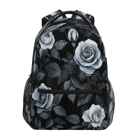 Backpack 16x11.4x6.9 Inches Fashion Backpack Shopping Travel Outing Backpack Black Roses