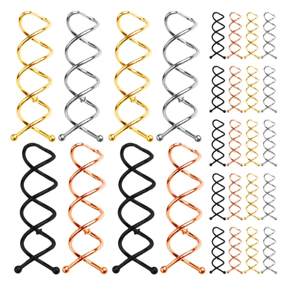 Raindrops 40Pcs Metal Spiral Hair Clips Rounded Tip Pins for Effortless Hair Bun Creation and Styling