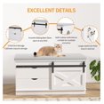 thumbnail image 6 of JTAOT Cat Litter Box Enclosure, 37.4L'' Farmhouse Cat Litter Box Furniture with Sliding Barn Door, Hidden Litter Box Furniture with 2 Drawers, Detachable Soft Cushion, Storage Cabinet Bench, 6 of 7