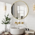 thumbnail image 2 of Lumora 20" Bathroom Mirror Round Wall Mirror Vanity Mirror with Metal Frame, Gold, 2 of 5