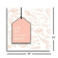 thumbnail image 3 of You Are So Very Loved Peach Tag Floral 24 x 24 Glass Wall Hanging Sign, 3 of 4
