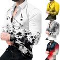 thumbnail image 2 of CAROOTU Chemise Décontractée à Manches Longues Imprimée Fine Mode Décontractée Couleur pour Hommes, 2 of 7
