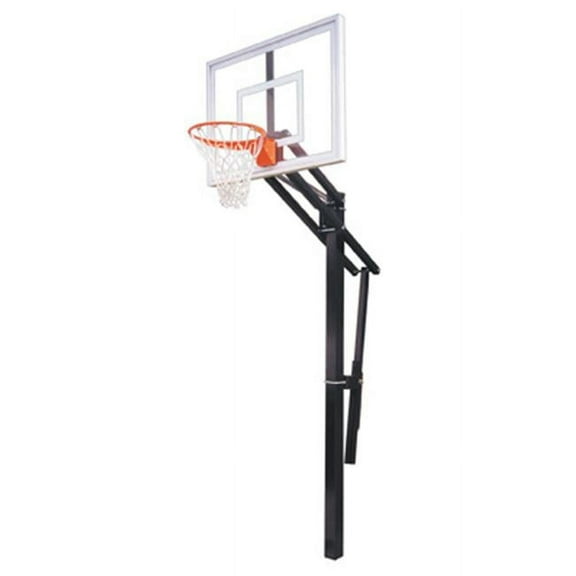Slam II Steel-Acrylic In Ground Adjustable Basketball System, Scarlet