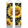 thumbnail image 2 of Tapiz de girasol de 2 piezas, tapiz vertical de flores de mariposa para colgar en la pared, tapiz de flores amarillas, arte rústico, 2 of 8