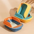 thumbnail image 5 of Semi Open , Heighten Detachable Design Portable Bedpan Tray Anti Splashing Toilet for Sand Box Supplies Travel Small Animals Yellow, 5 of 10