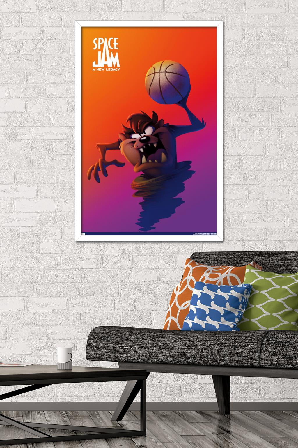 Space Jam: A New Legacy - Tasmanian DeVil One Sheet Wall Poster, 22.375" x 34", Framed