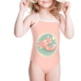 thumbnail image 2 of SEANATIVE Lace Up Swimsuit One Piece Size 9-10 Leisure Bubble Axolotl Kids Girls Swimwear Bikini Pink Breathable Toddler Girl Bathing Suit, 2 of 5