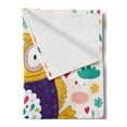 thumbnail image 2 of Birthday Soft Flannel Fleece Throw Blanket, Funny Baby Owl Bird with Heart Leaves and Flowers Greeting Doodle Style Print, Cozy Plush for Indoor and Outdoor Use, 70" x 90", Multicolor, by Ambesonne, 2 of 5