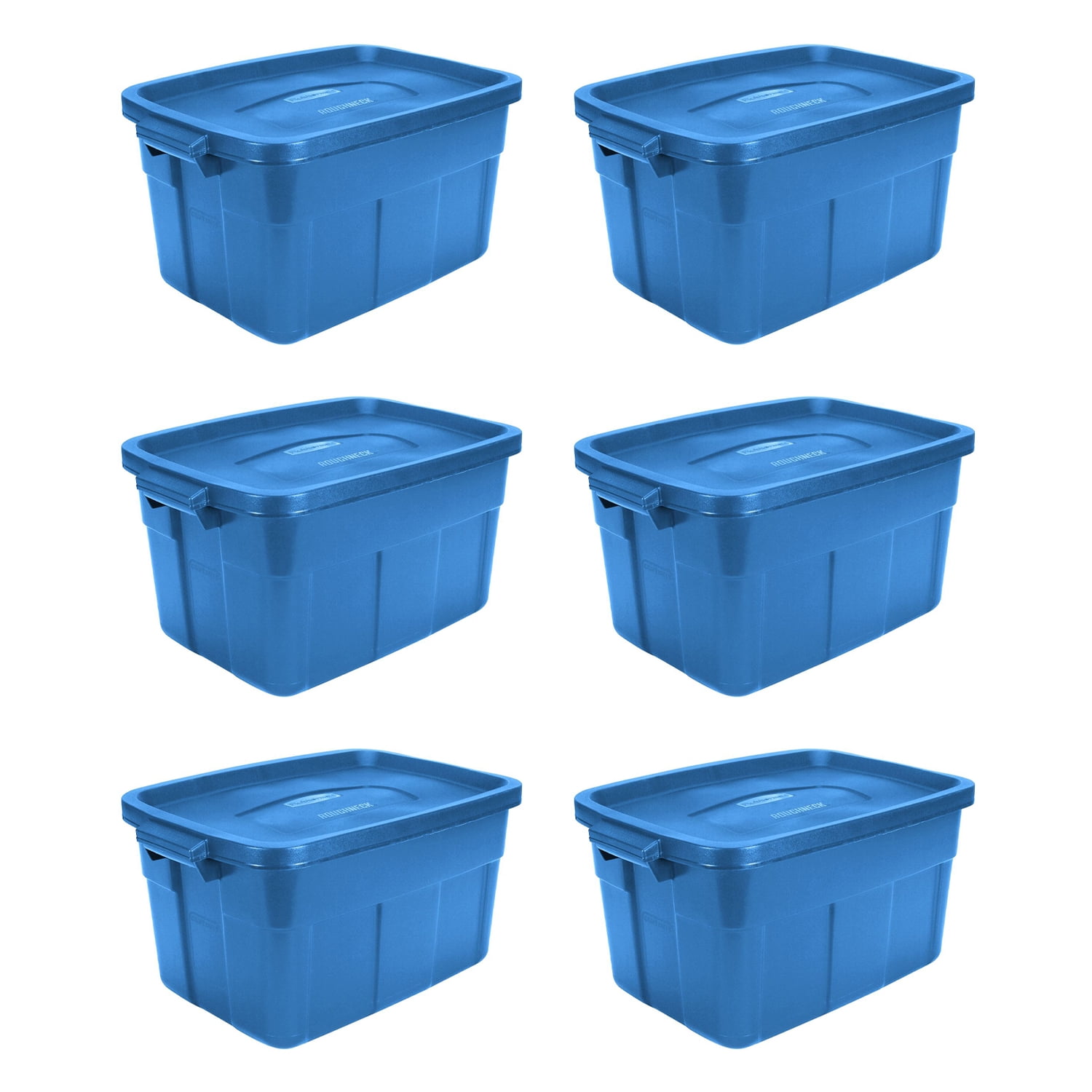 Rubbermaid Roughneck Tote 14 Gal Storage Container, Heritage Blue (6