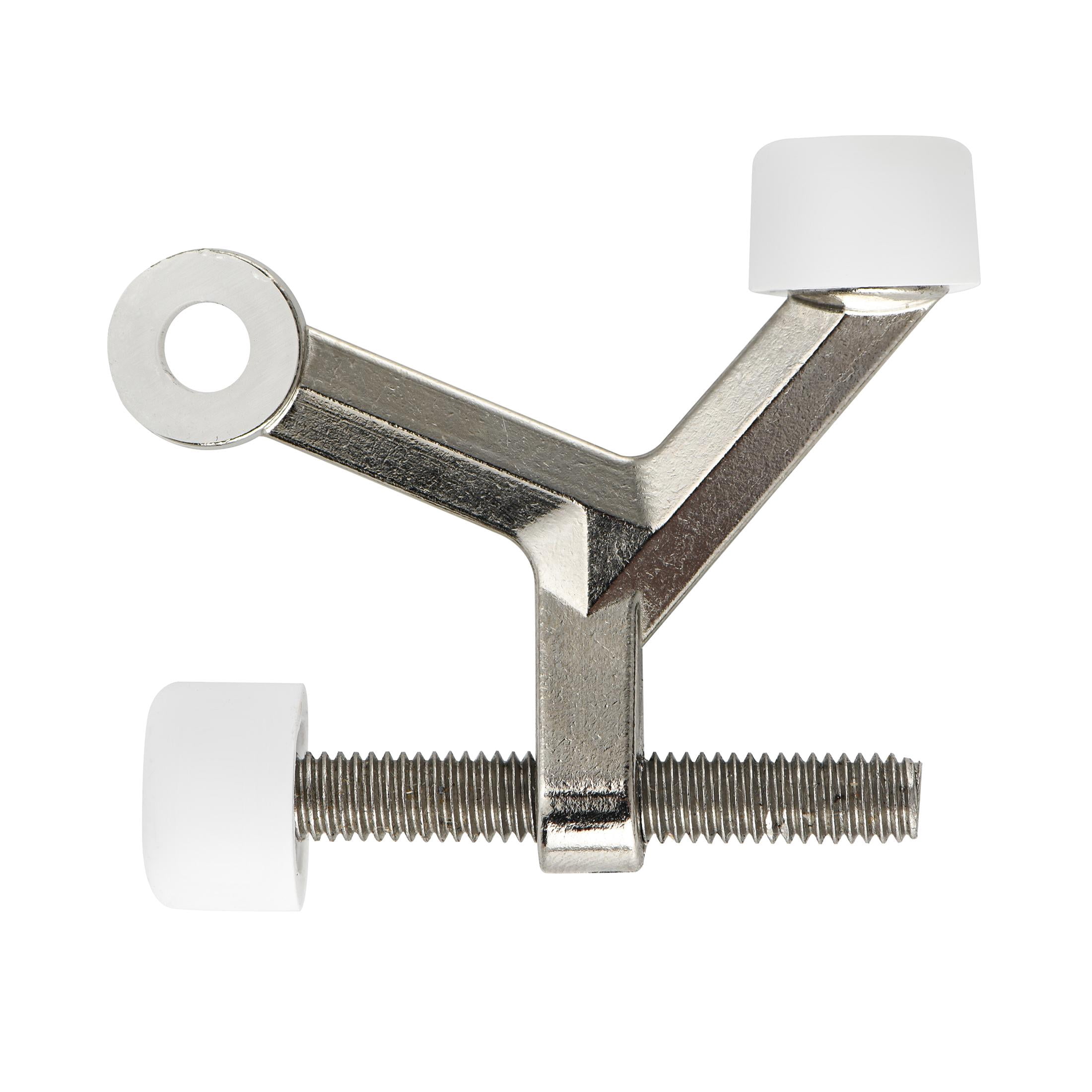 Hyper Tough Hinge Pin Mounted Doorstop, Satin Nickel, Assembled Product Depth 5.65 Inch
