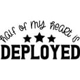 thumbnail image 1 of Half Of My Heart Is Deployed Love Deployment Troops Military Star Wall Decals for Walls Peel and Stick wall art murals Black Small 8 Inch, 1 of 2