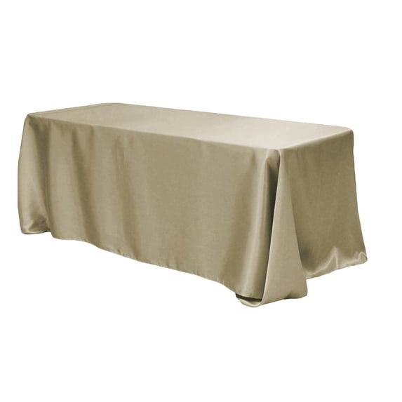 1 Pc, Satin Rectangular 90"X132" Tablecloth - Taupe(Machine Washable & Dryable) For Wedding Or Event Decor