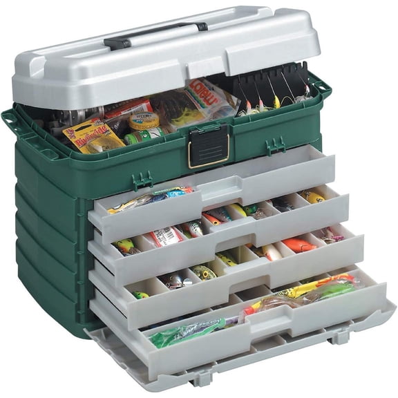Plano 4-Drawer Tackle Box Green Metallic/Silver ,One Size CA2