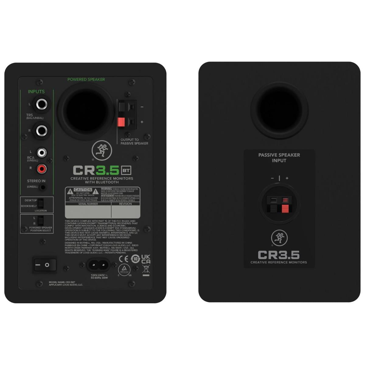 Mackie CR3.5BT 3.5" Powered Bluetooth Studio Monitors with Desktop Stands Package