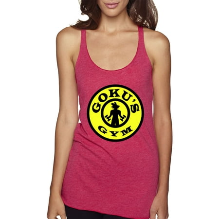 Shocking Ball - Trendy USA 293 - Women's Tank-Top Goku's Gym Training DBZ Dragon Ball Z Medium Shocking Pink