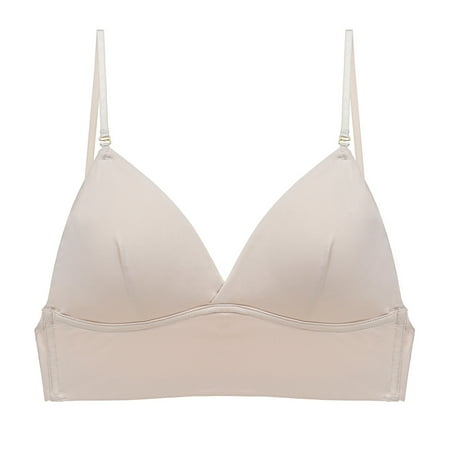 

Women Bra Triangle Cup Removable Padded Sexy Lingerie Beauty Back U-Shape Backless Underwear Wireless Push Up Seamless Bralette Skin M