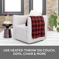 thumbnail image 5 of Sunbeam Red Black Buffalo Plaid Fleece Electric Heated Throw, 50" x 60", 3 Heat Settings, Fast Heating, Warming Throws with Auto-Shut Off, Machine Washable, 5 of 7