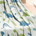 thumbnail image 3 of LightBeige Cartoon Dinosaurs Plants Pattern Blanket,Comfortable Soft Flannel Throw Blanket,All Season,Warm Lightweight Blankets for Sofa Bed Couch Living Room Chair,30"x40", 3 of 4