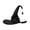 Black, Spider, variant on Halloween Witch Hat, Stylish Black Wide Brim Pleated & Crooked Witch Hat with Bat Design, Halloween Costumes