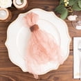 thumbnail image 5 of BalsaCircle 5 Dusty Rose Sheer Crinkled Organza Dinner Table Napkins Wedding Party Events Reception Decorations Supplies, 5 of 8