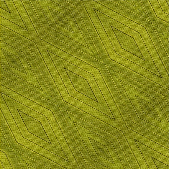 Ahgly Company Indoor Square Patterned Acid Green Area Rugs, 4' Square